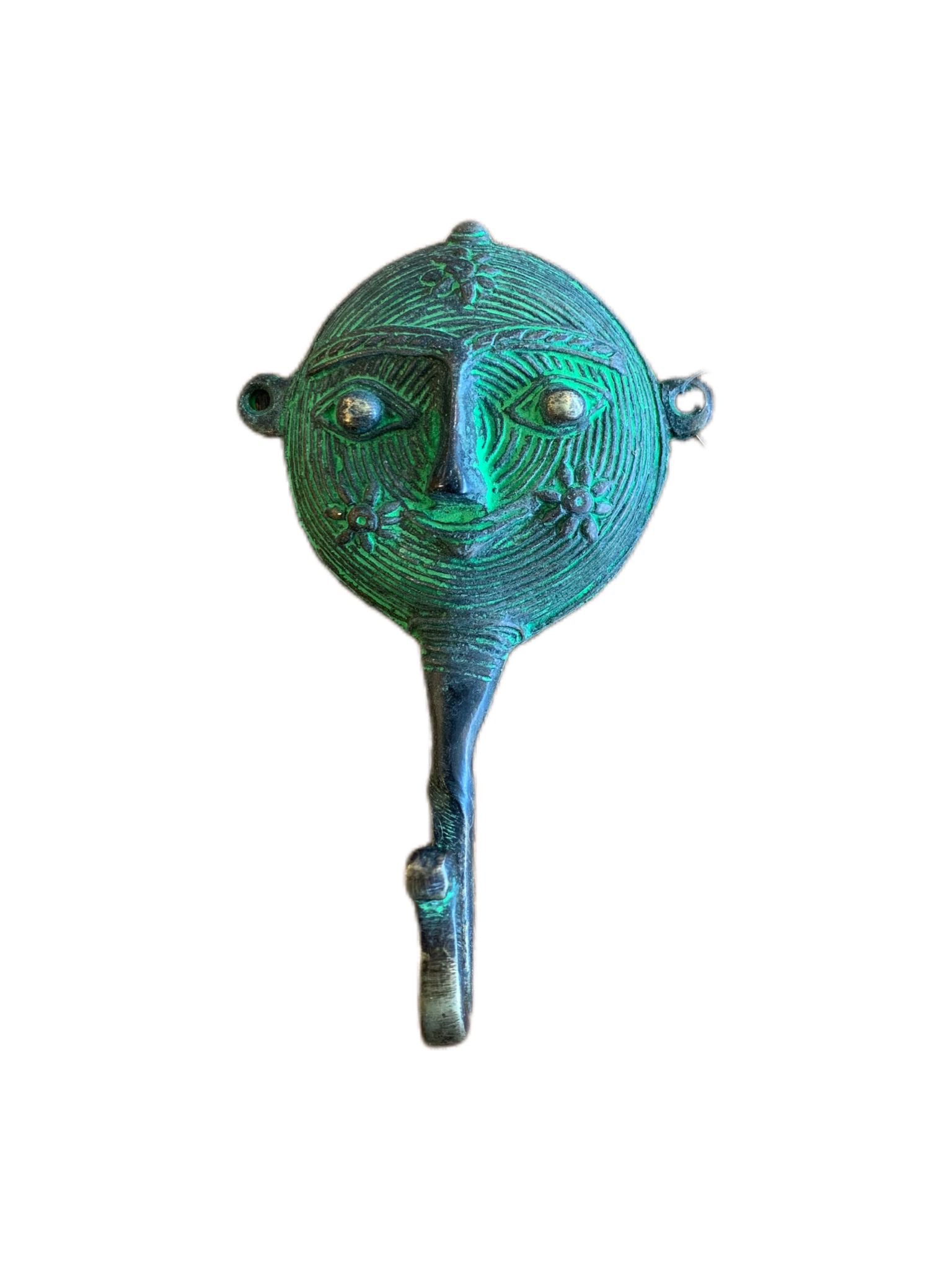 sun-face-single-hook-brass