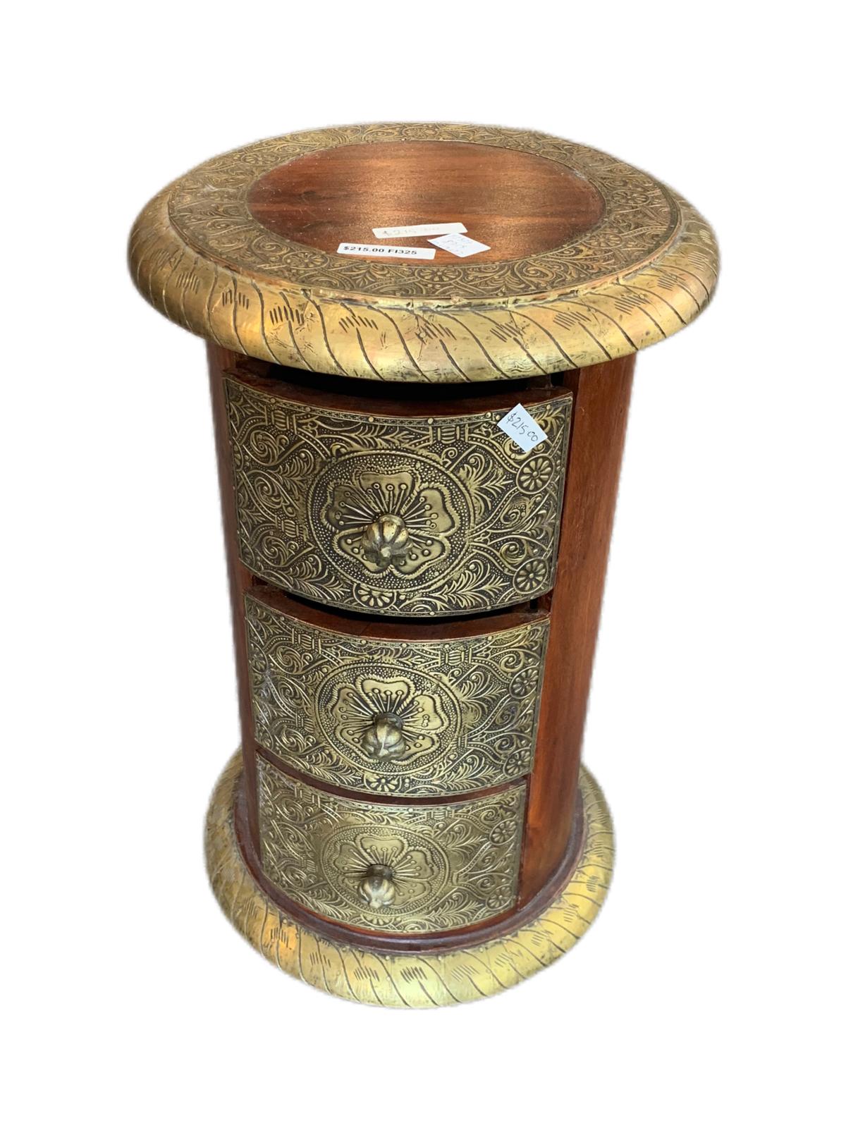 round-wooden-table-with-brass-engravings