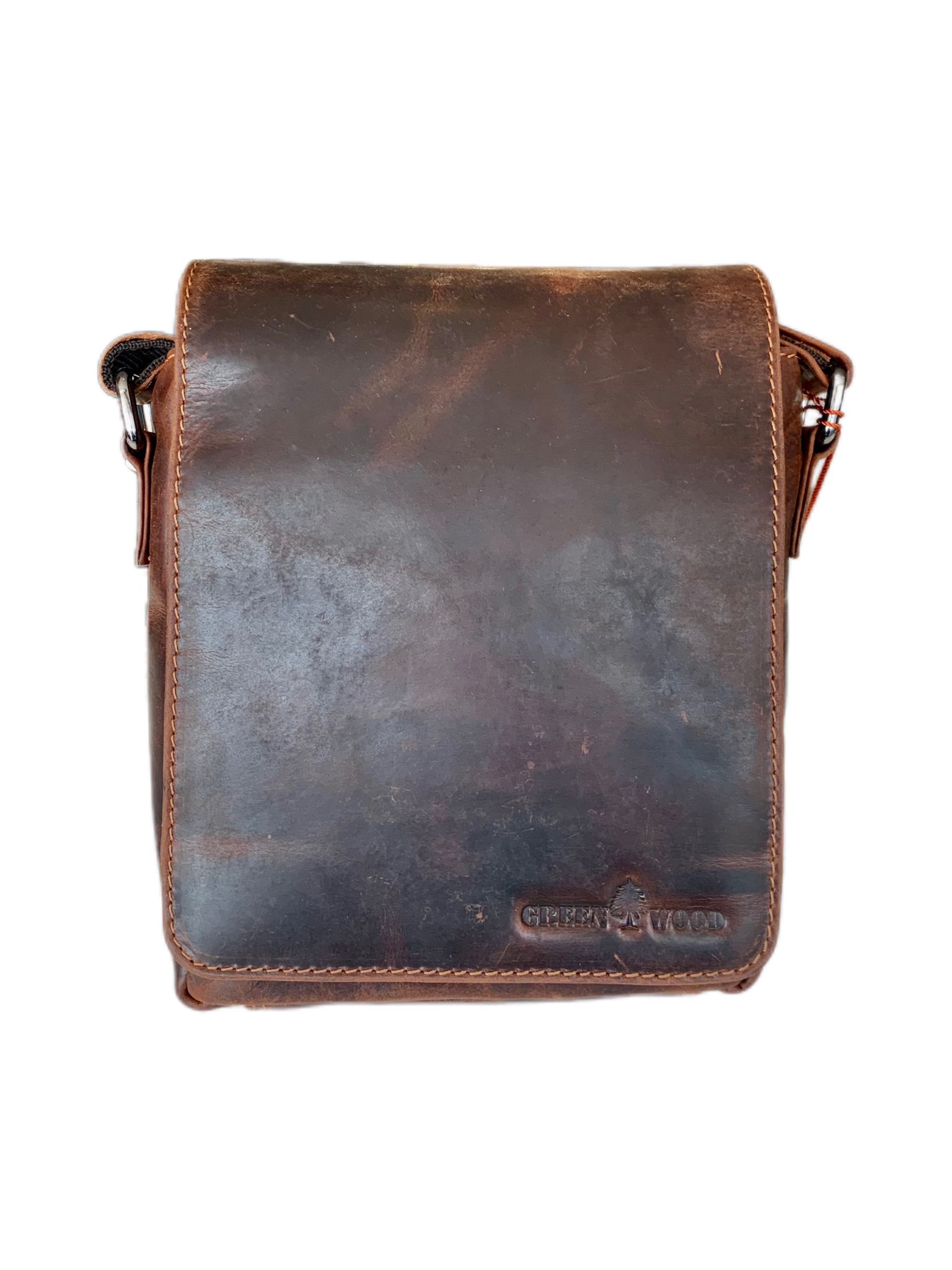 LEATHER SHOULDER BAG LUNA - BROWN (GL191048)