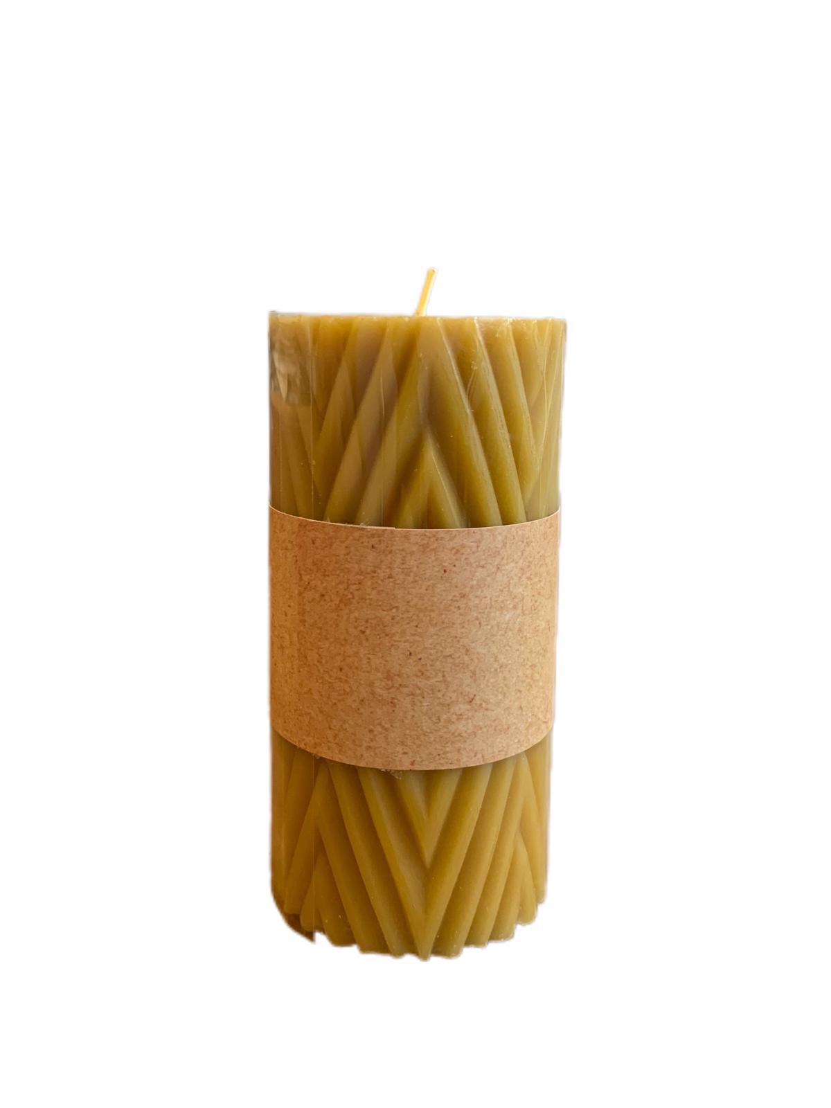 ridged-mustard-yellow-55-candle