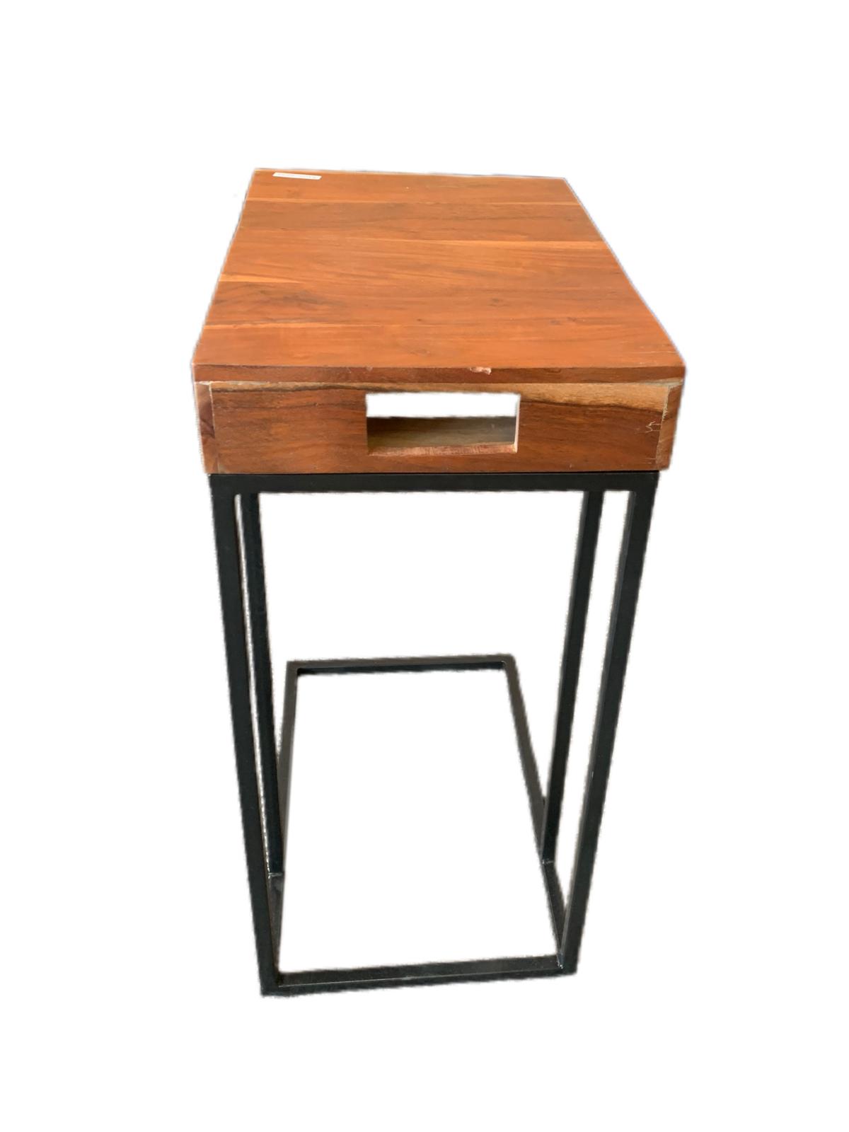 wooden-drawer-table-with-iron-stand