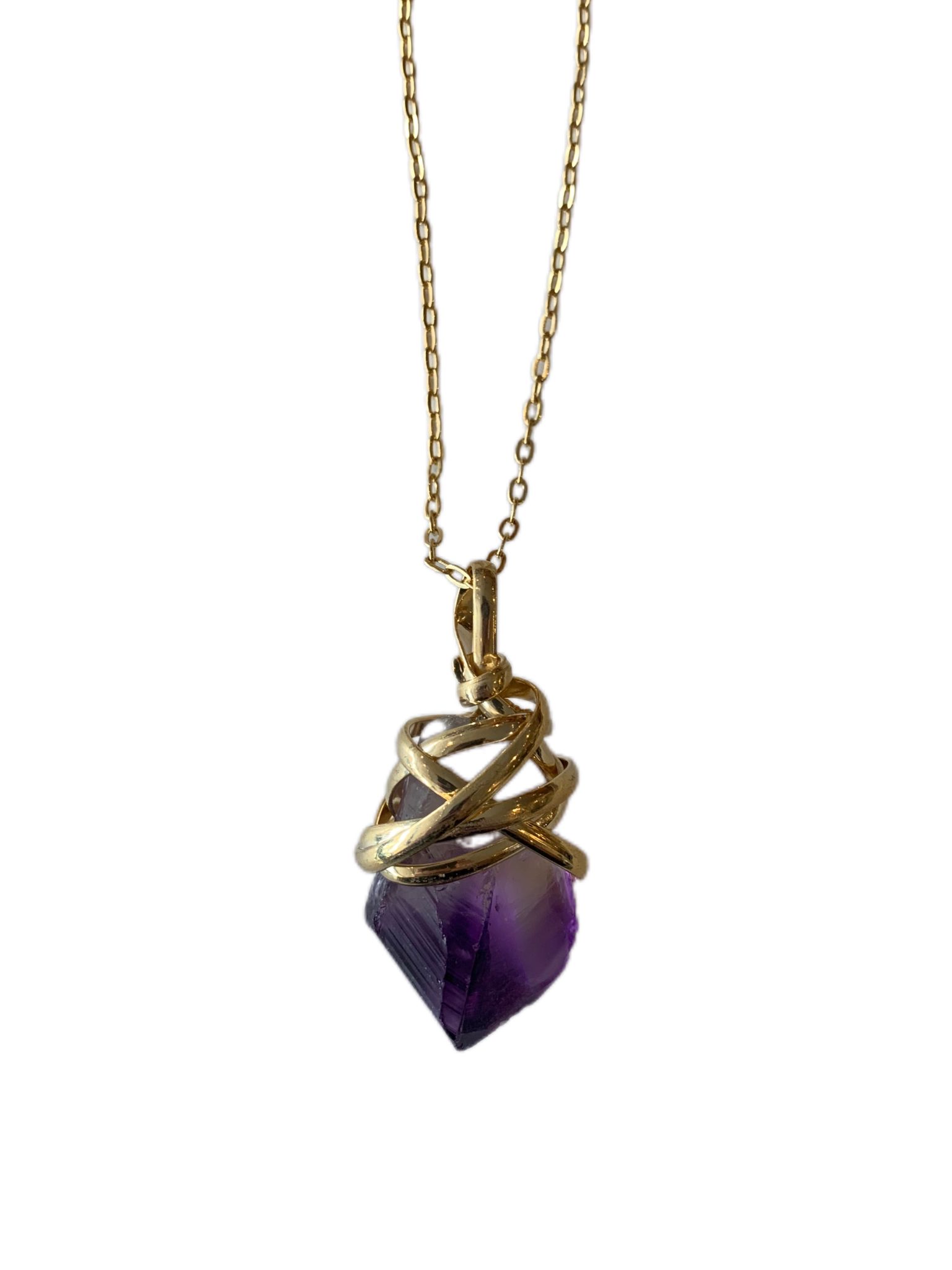 amethystnaturalpointhalfwrappedpendant-gp