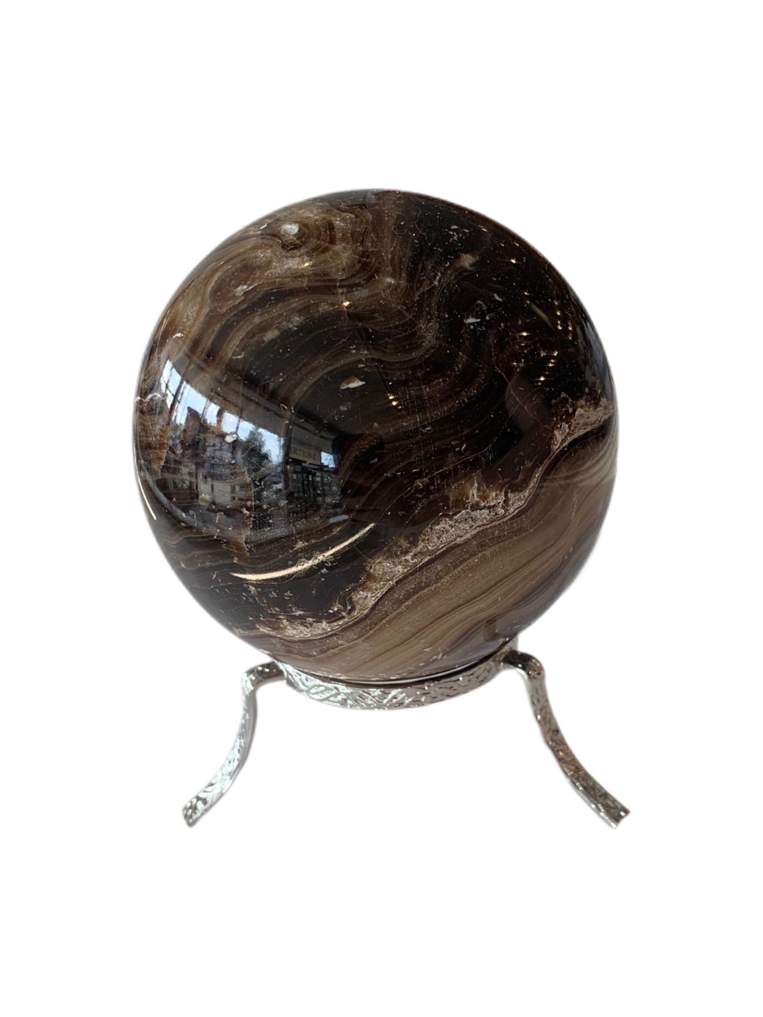 large-chocolate-calcite-sphere