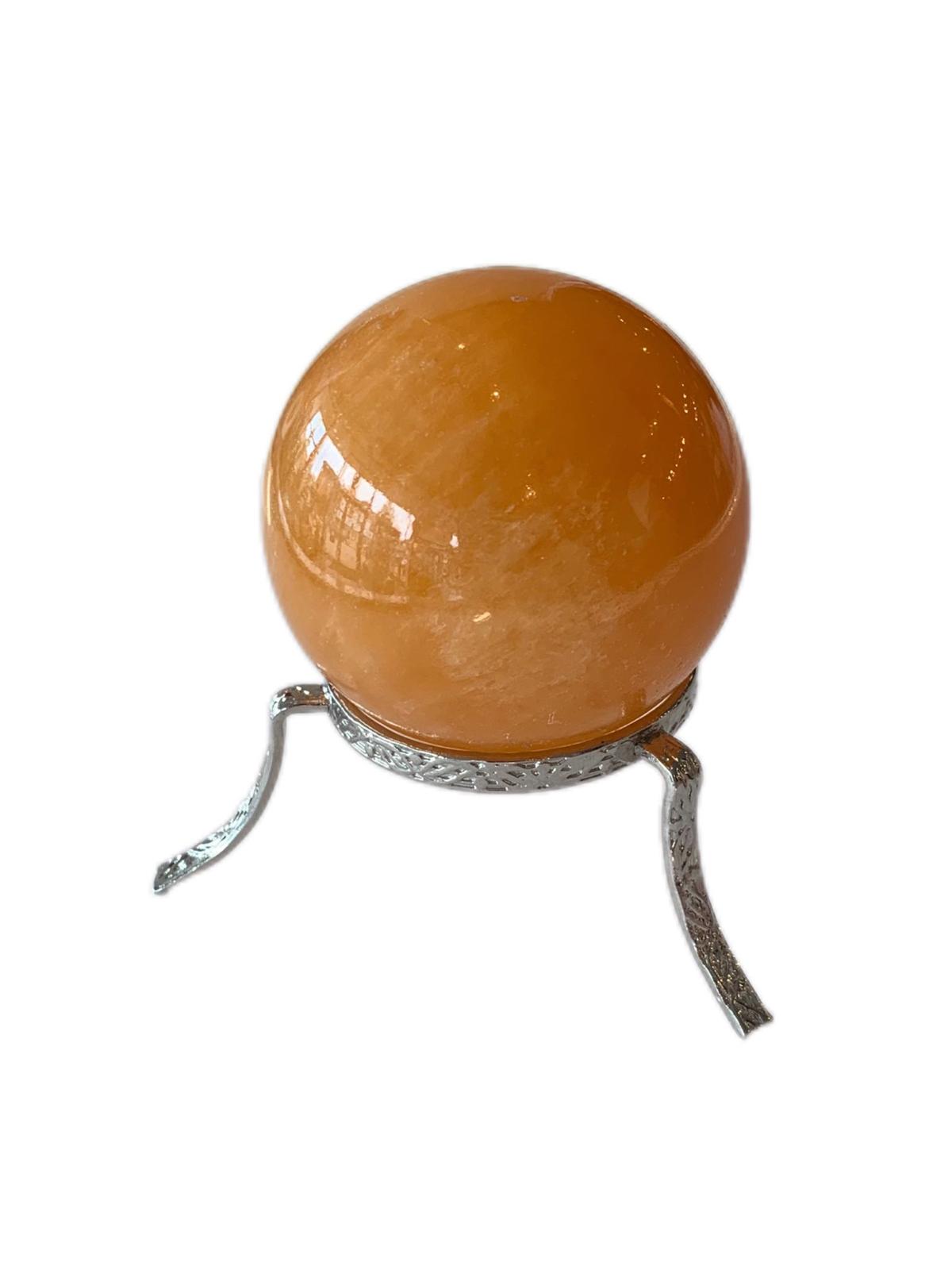 orange-calcite-sphere