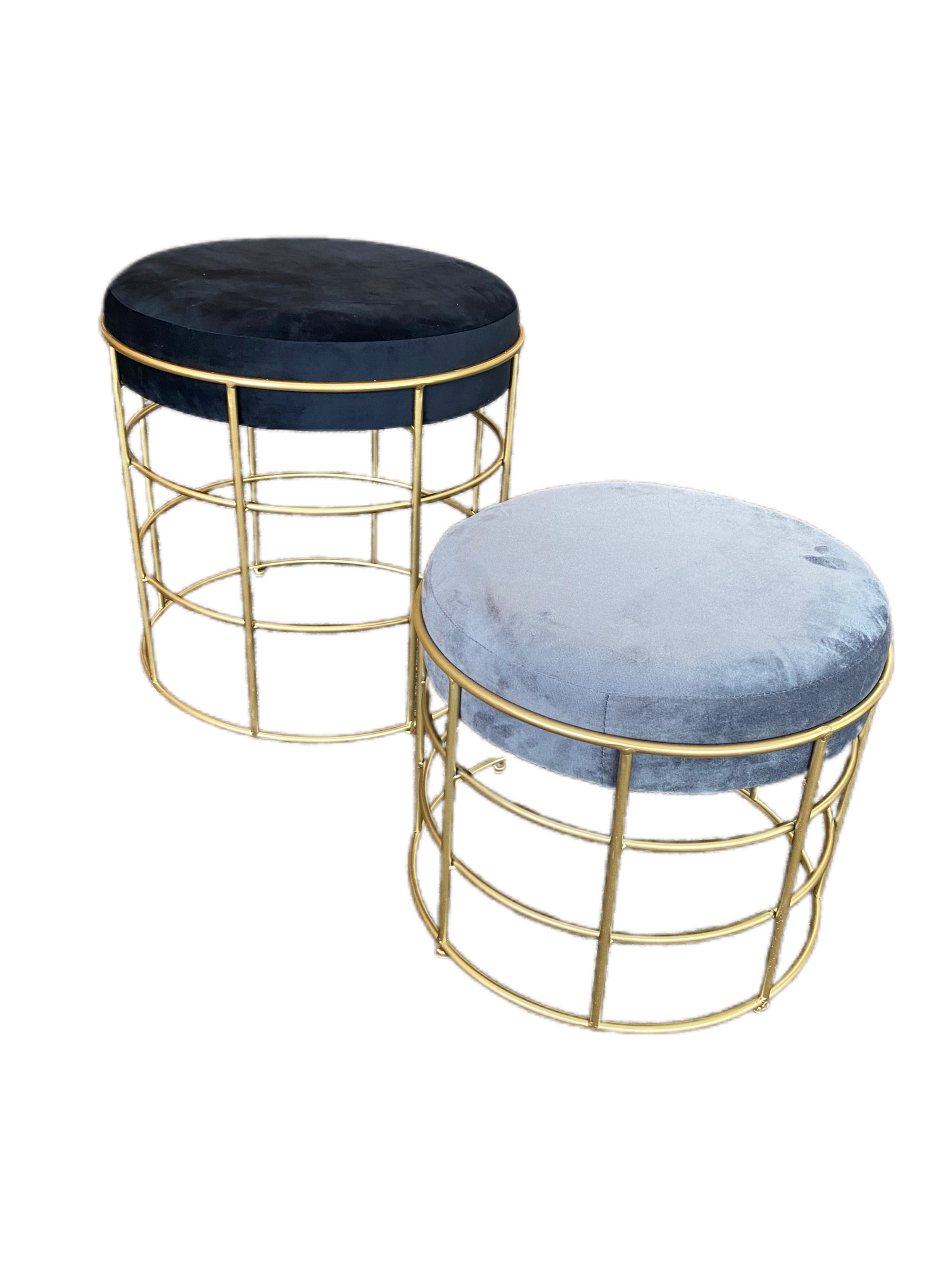 Cage Accent Stool W/ Black&Gery Seats set of 2 (CJ44S2)