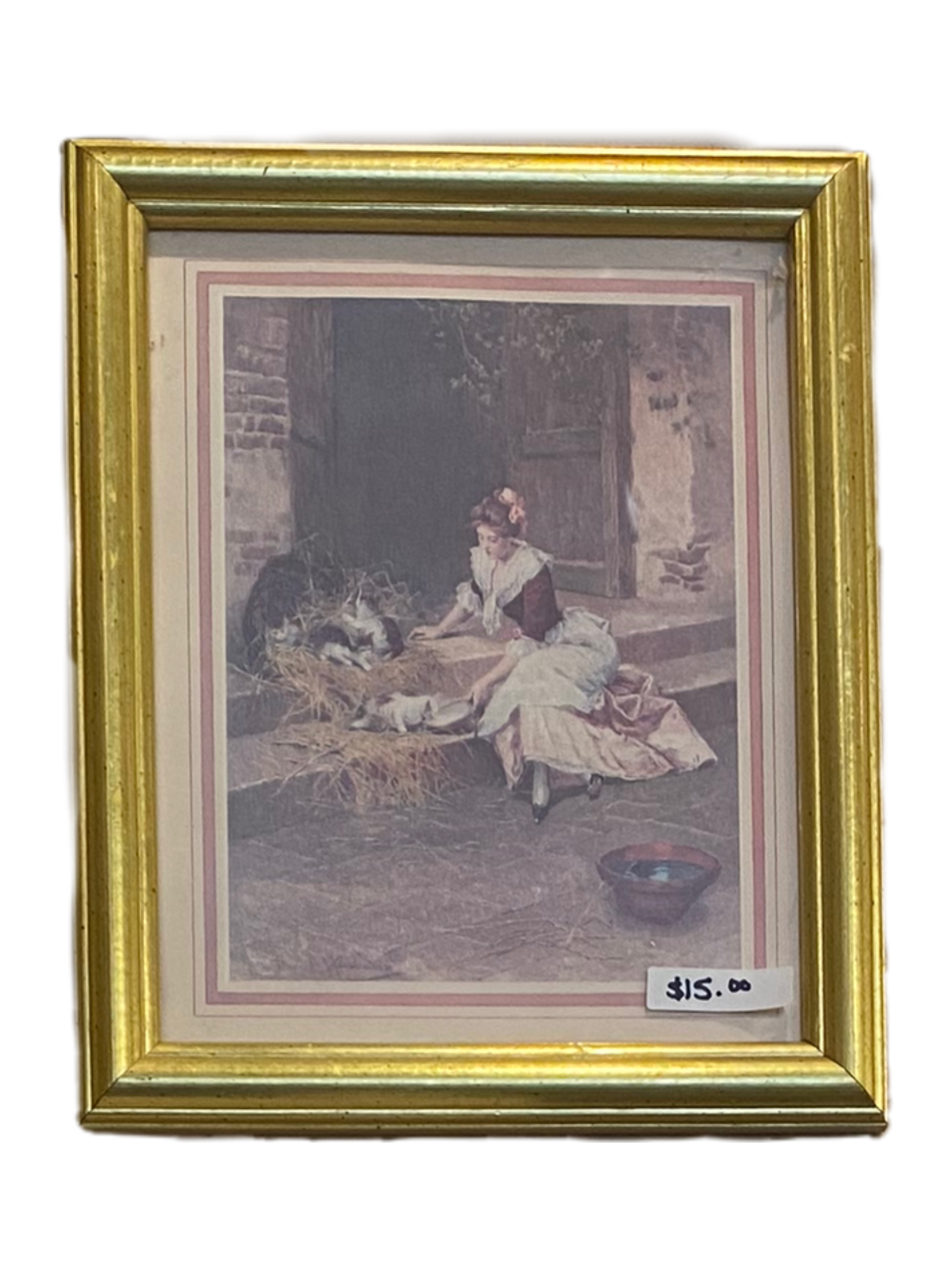 lady-feeding-cats-painting